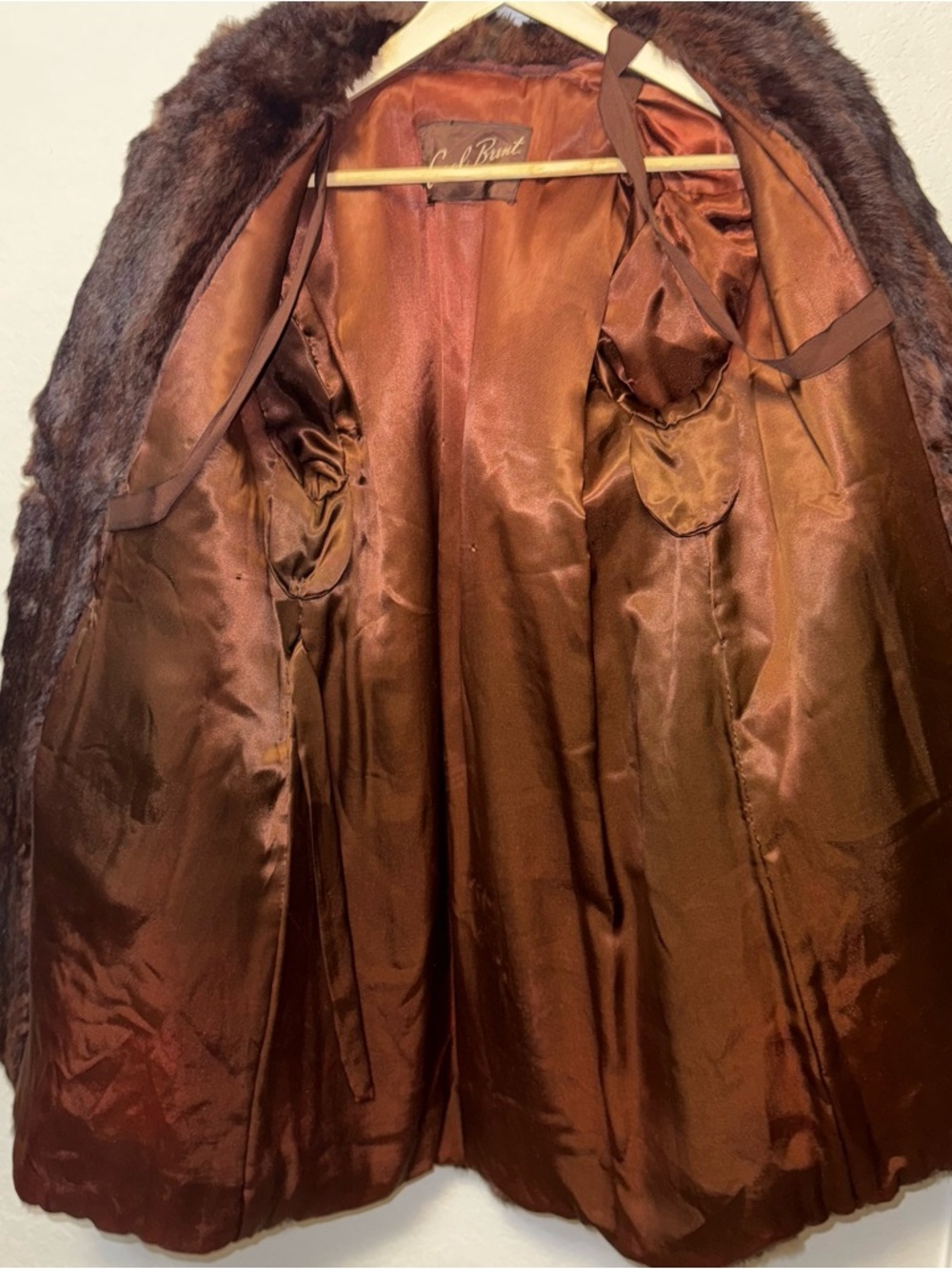 Vintage Mink Fur Coat Real Fur Brown Carol Brent 60s Mid Length Classic Coat - Picture 7 of 16